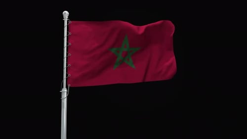 Realistic Waving Morocco Flag Animation