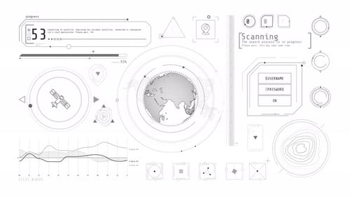 Monochrome Infographics on the Theme of Satellite Communications