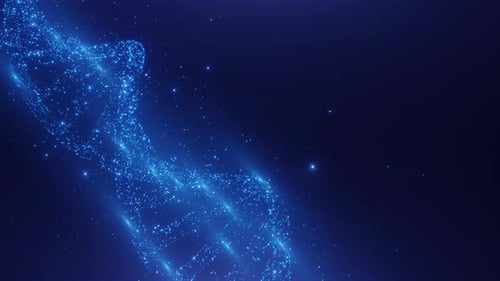 Abstract Glowing Blue Particles Flowing Wave Loop Background