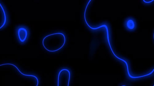Abstract Neon Blue Flowing Lines Seamless Loop