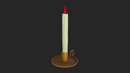 Stilisierte Kerze mit roter Flamme im Halter