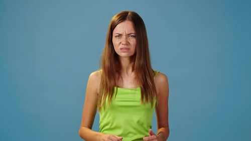 Annoyed Female Expressing Angry Emotions Because of Failure
