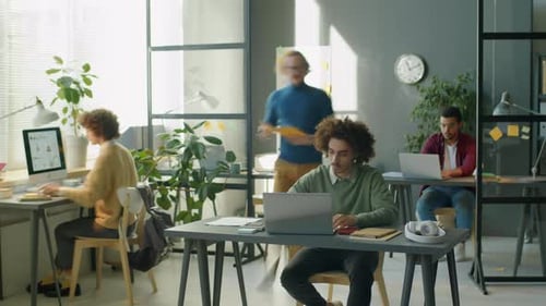 Timelapse of Business People Working in Office