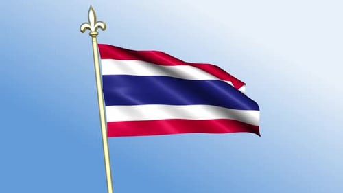 Realistic Waving Thailand National Flag Animation