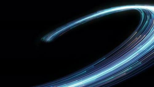 4K Blue Particle Light Lines Technology Sense Colorful Elements Bottom Left To Center