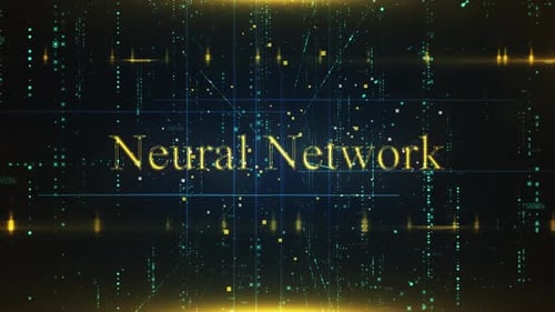 Futuristic Neural Network Title Reveal on Digital Grid Background