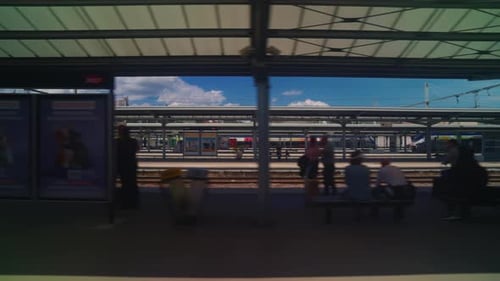 View From the Window of High Speed Train Beautiful Trip with Countryside Scenery Clouds A View of