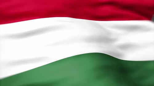 Realistic Waving Hungarian Flag Animation