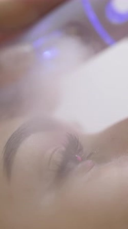 Close Up Eyelash Extension Beauty Treatment