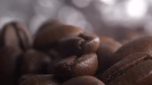 Fresh Aroma From Coffee Beans, Close Up, Bokeh