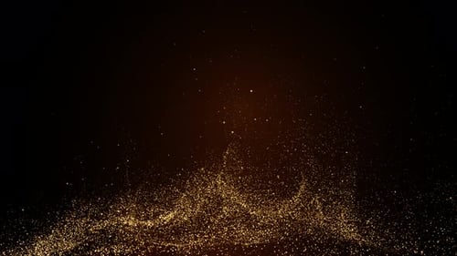 Schleife im Hintergrund mit Goldpartikeln