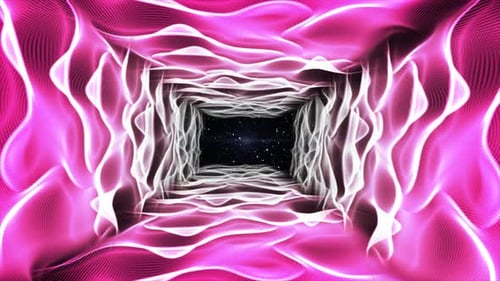 Space Tunnel Si-fi Background. Flying Through Wormhole And Stars In Space. Jump In To Hyperspace