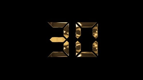 Golden Digital Segmented Countdown Timer Animation