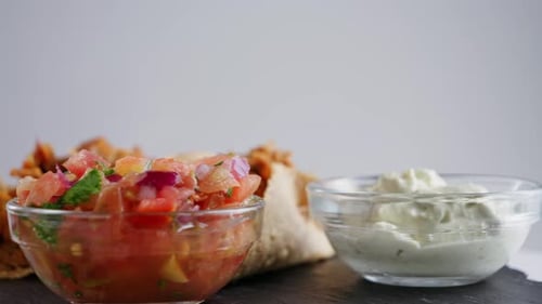 Delicious Tacos with Salsa and Creamy Sauce