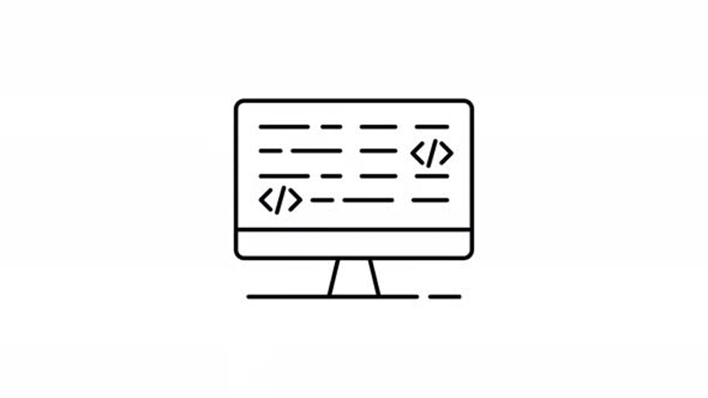 Animated Coding Screen Icon with Code Symbols, Elements Motion Graphics ...