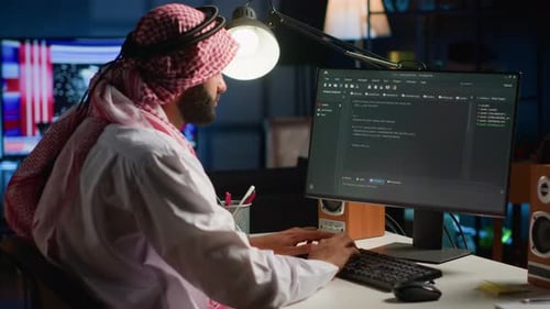 Programmierer schreibt Code auf dem Computer