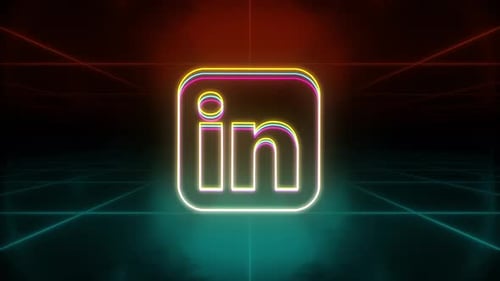 Neon Animated LinkedIn Logo Reveal