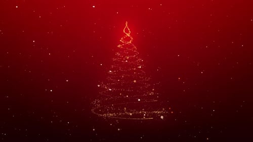 Elegant Gold Particle Christmas Tree Reveal Animation