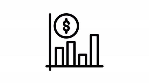 Animated Minimalist Bar Graph with Dollar Sign Icon