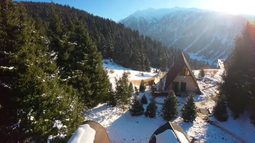 Chalet cottages in mountain resort