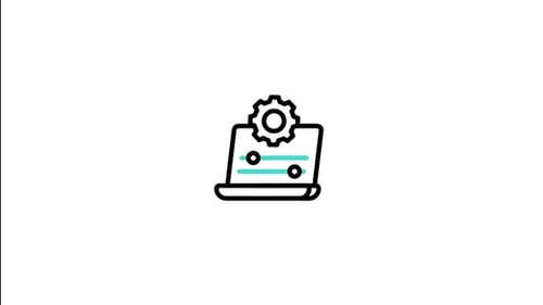 Animated Laptop with Settings Gear Icon