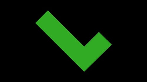 Green Check Mark on Black Background