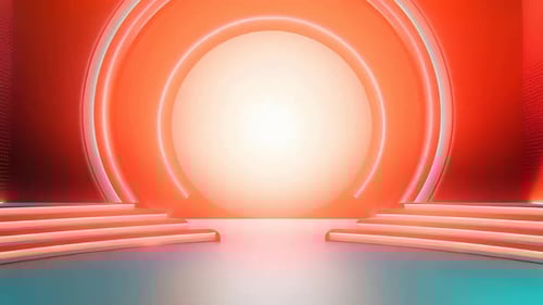 Futuristic Glowing Circular Stage Reveal Background