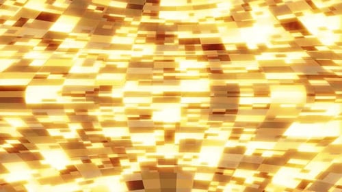 Abstract Glowing Gold Geometric Grid Background Loop