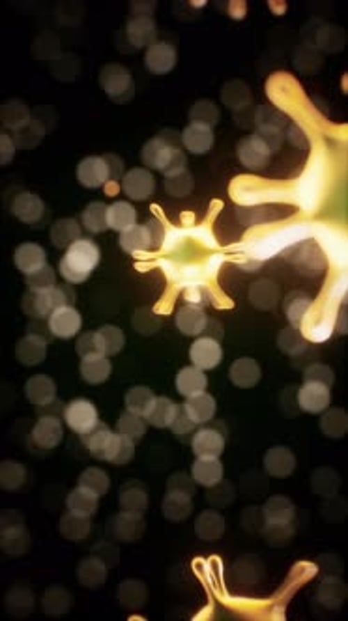 Abstract Glowing Microscopic Cells Animation