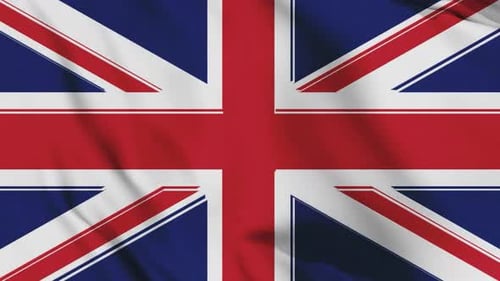 United Kingdom Flag Waving Background Animation Loop