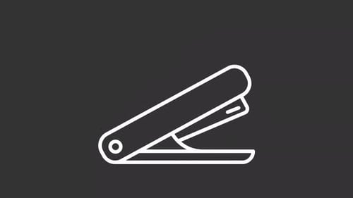 Animated Minimalist Stapler Icon Opening and Closing Loop