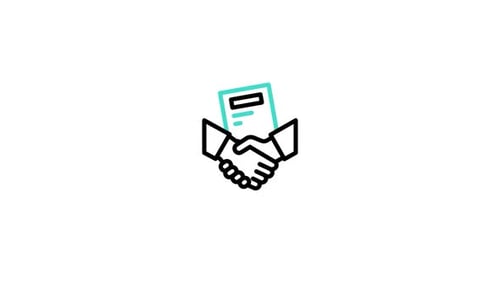 Corporate Handshake Agreement Icon Line Art Animation