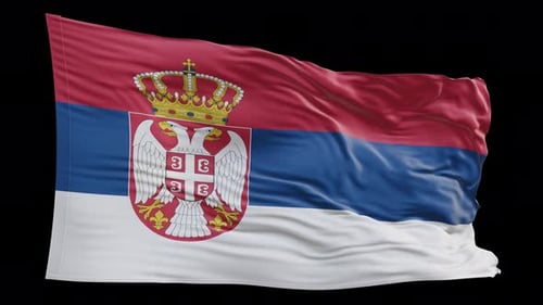 Realistic Serbian Flag Waving Seamless Loop