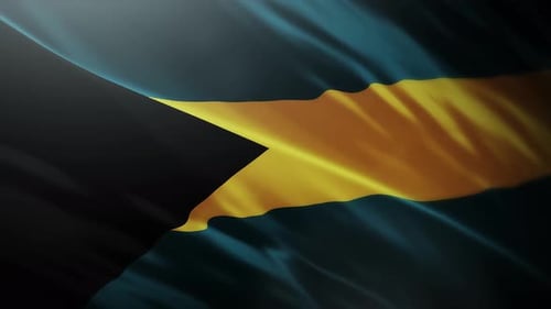 Bahamas National Flag Waving Loop with Light Flare