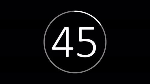 60 second count up on white background. Timecode 0 to 1 minute. 4K video