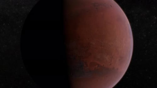 Celestial Serenity: vistas tranquilas del planeta rojo, fondo en movimiento 4K