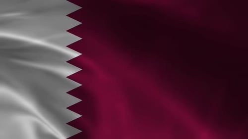 Waving Flag of Qatar Seamless Loop Animation