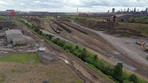 Aerial View of Industrial Landscape in Scunthorpe