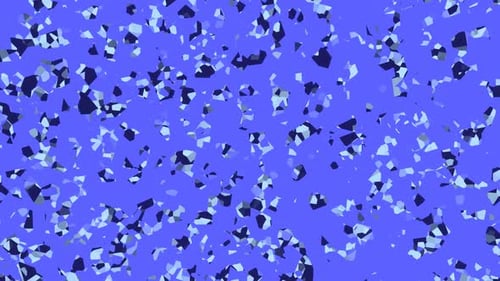 Abstract Polygonal Shattered Glass Animation on Blue Background.