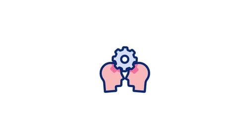 Flat Design Animated Icon for Brainstorming and Teamwork