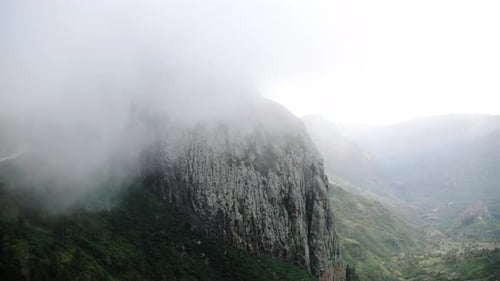 Beautiful Mountain Peak in Clouds