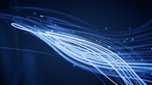 Flowing curves with glowing neon lines