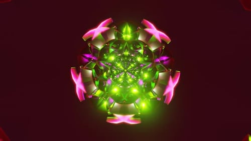 Abstract Geometric Glowing Tunnel Loop Background