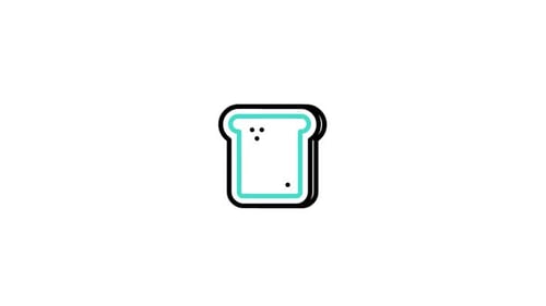 Flat Design Toast Icon Drawing Animation