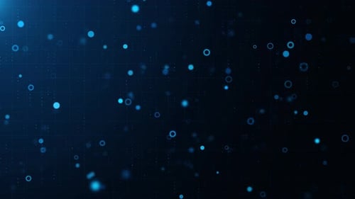 Motion Circle Particles on Dark Blue Grid Background
