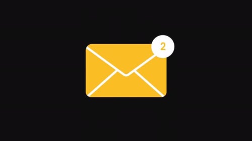 Animated Email Icon Notification with Incrementing Count