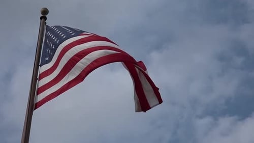 American Flag waving in the wind