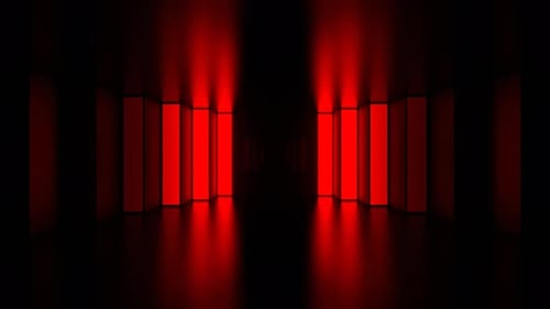 Corridor With Red Neon Stepped Walls Background Vj Loop In 4K