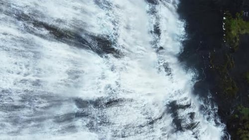 Powerful Dynjandi Waterfall in Slow Motion Beautiful Iceland Nature Landscape