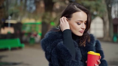 Lovely girl in winter coat.